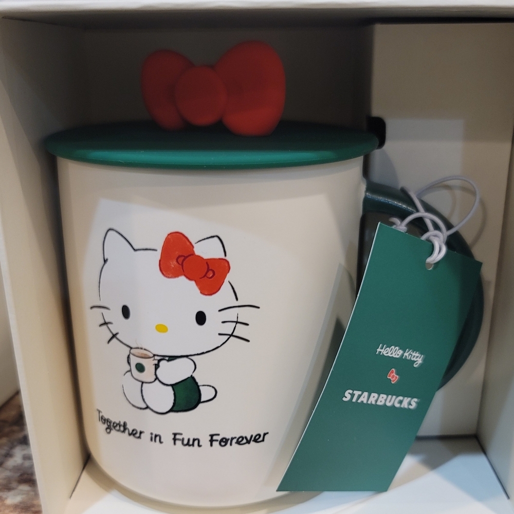 Starbucks Hello Kitty Mug with Green Lid
